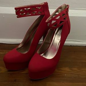 Red high heels from Charlotte Russe. Size 10 in women.
